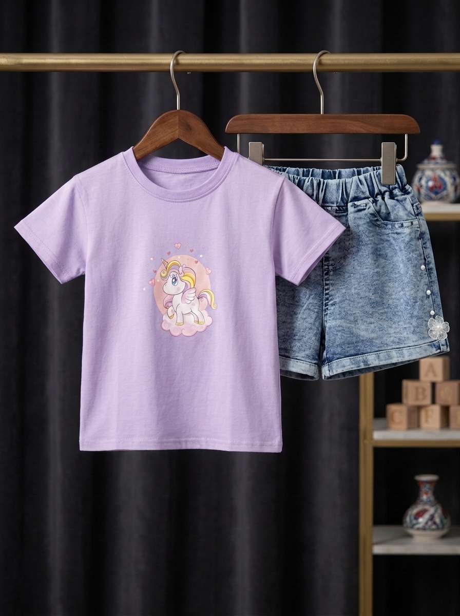 Exclusive Denim Double Set for Girls