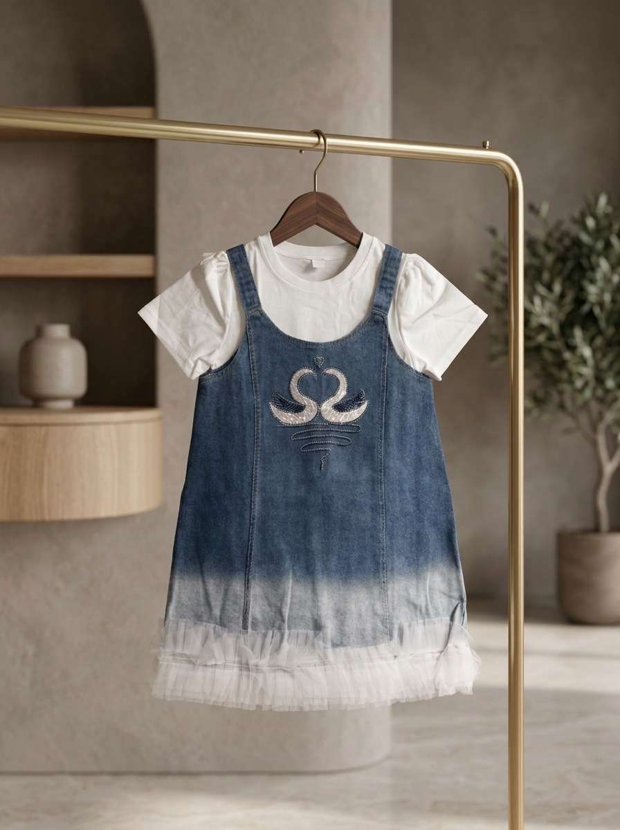 Exclusive Denim Double Set for Girls