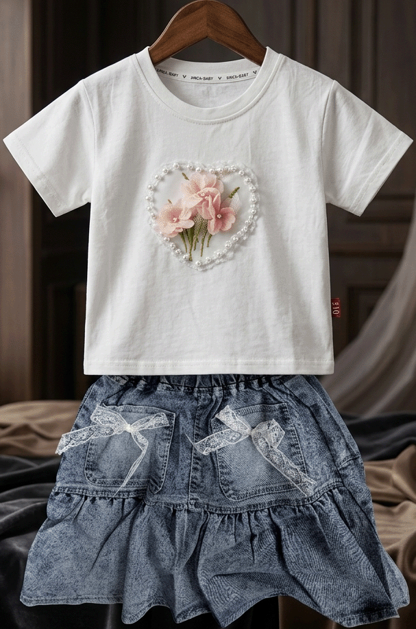 Exclusive Denim Skirt Set