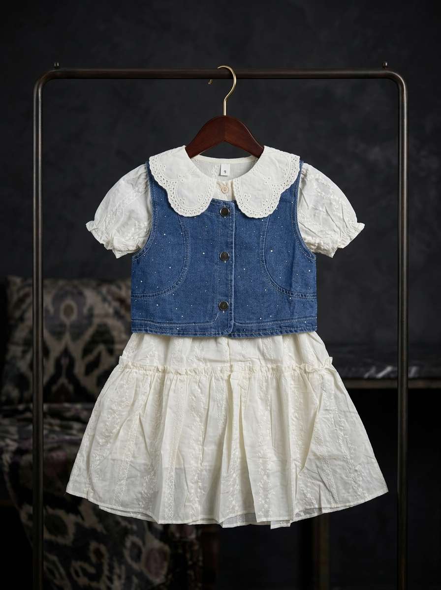 Exclusive Denim Double Set for Girls