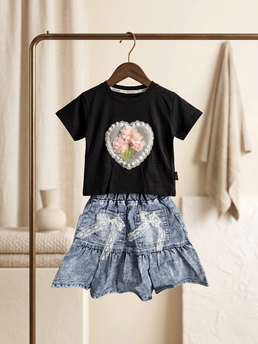 Exclusive Denim Skirt Set