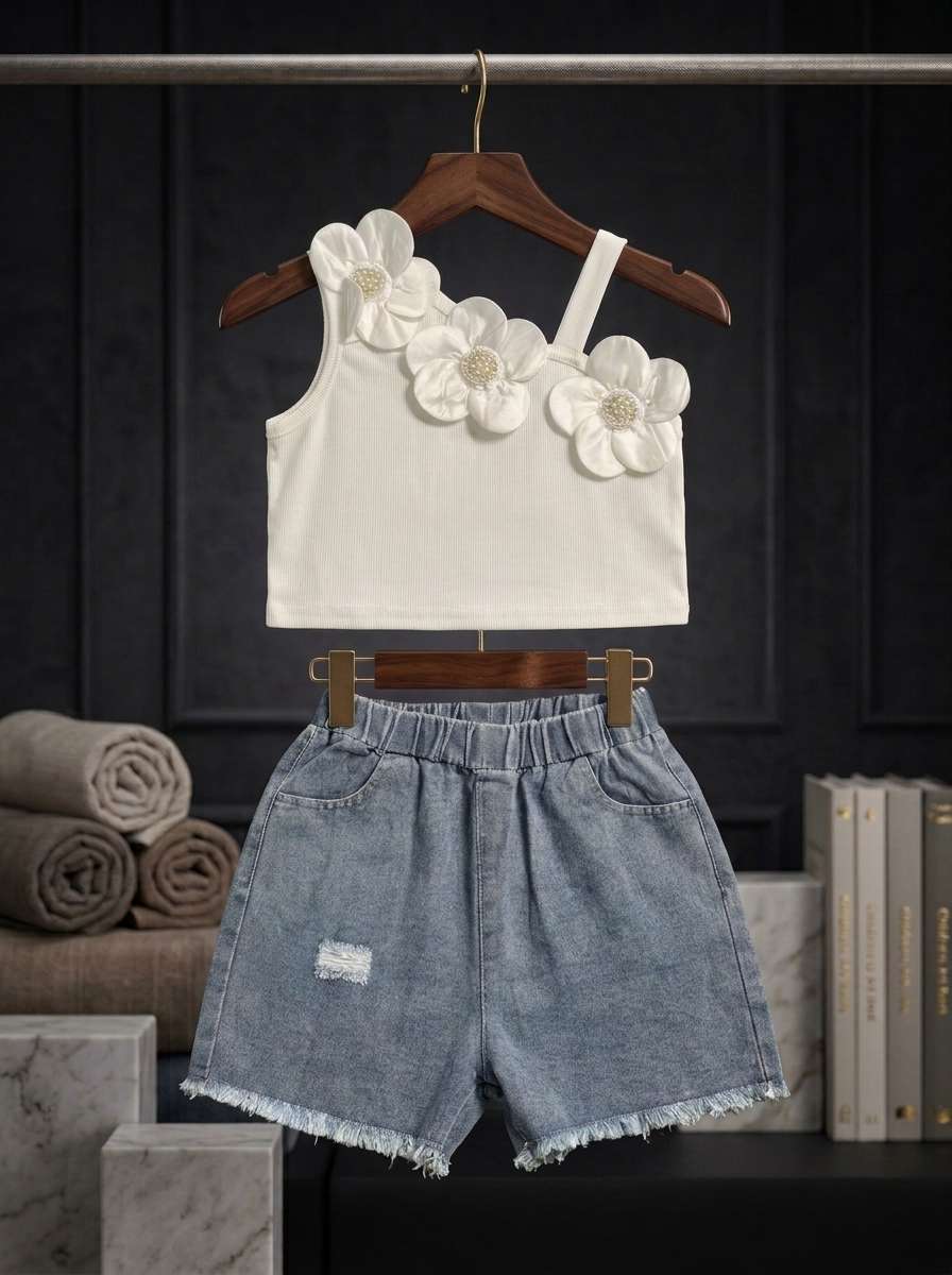 Exclusive Denim Double Set for Girls