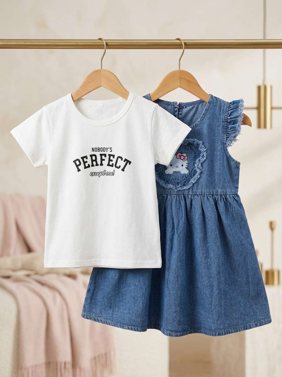 Exclusive Denim Double Set for Girls