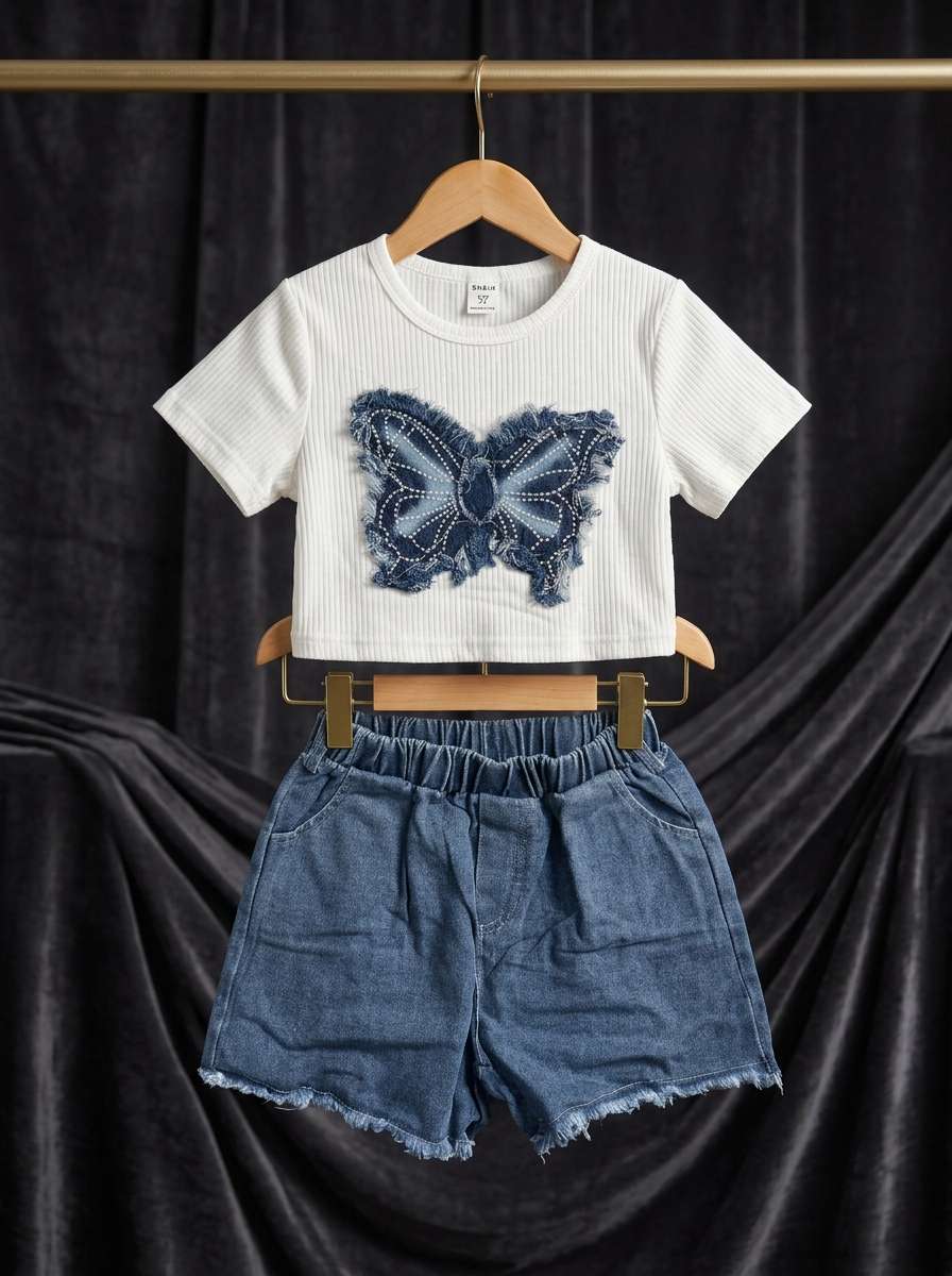 Exclusive Denim Double Set for Girls