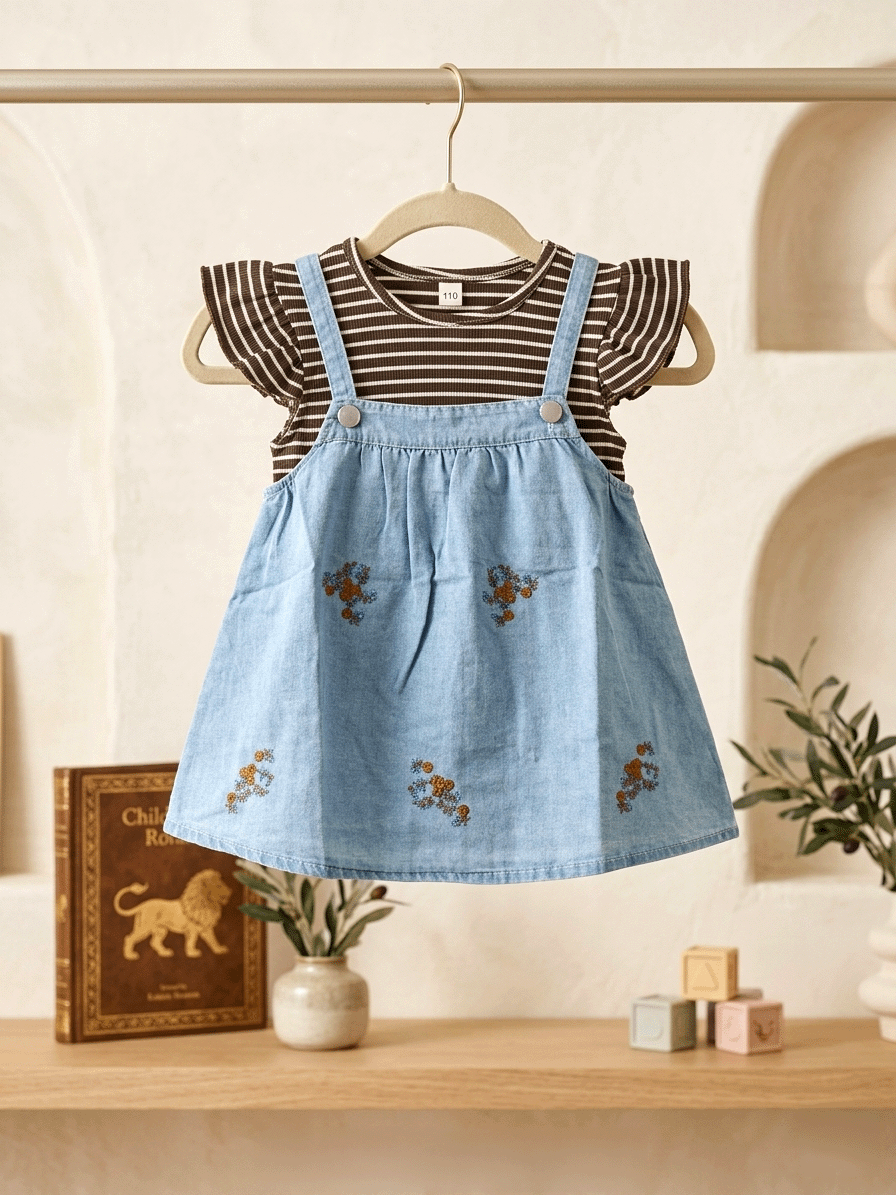 Exclusive Denim Double Set for Girls