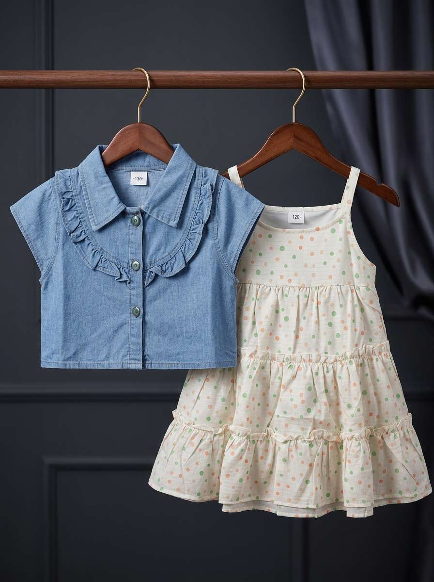 Exclusive Denim Double Set for Girls