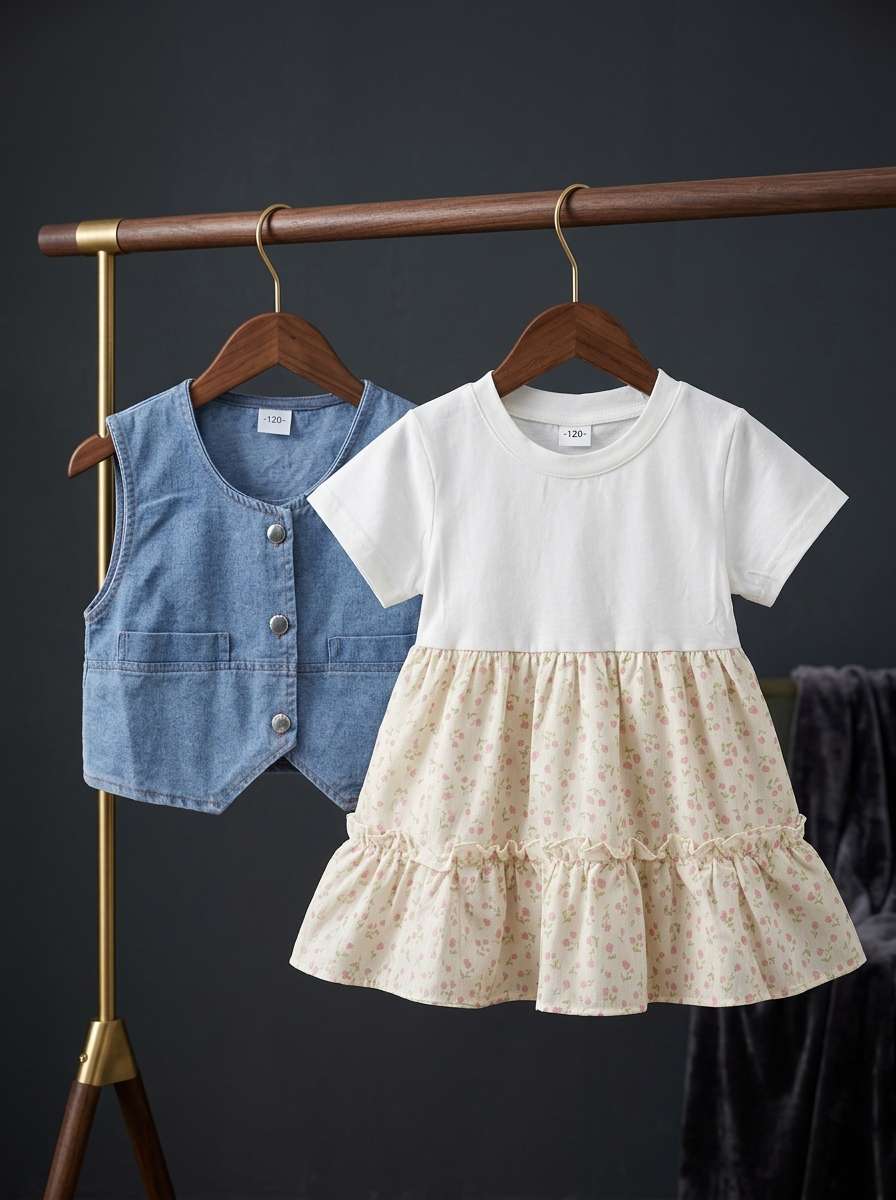 Exclusive Denim Double Set for Girls