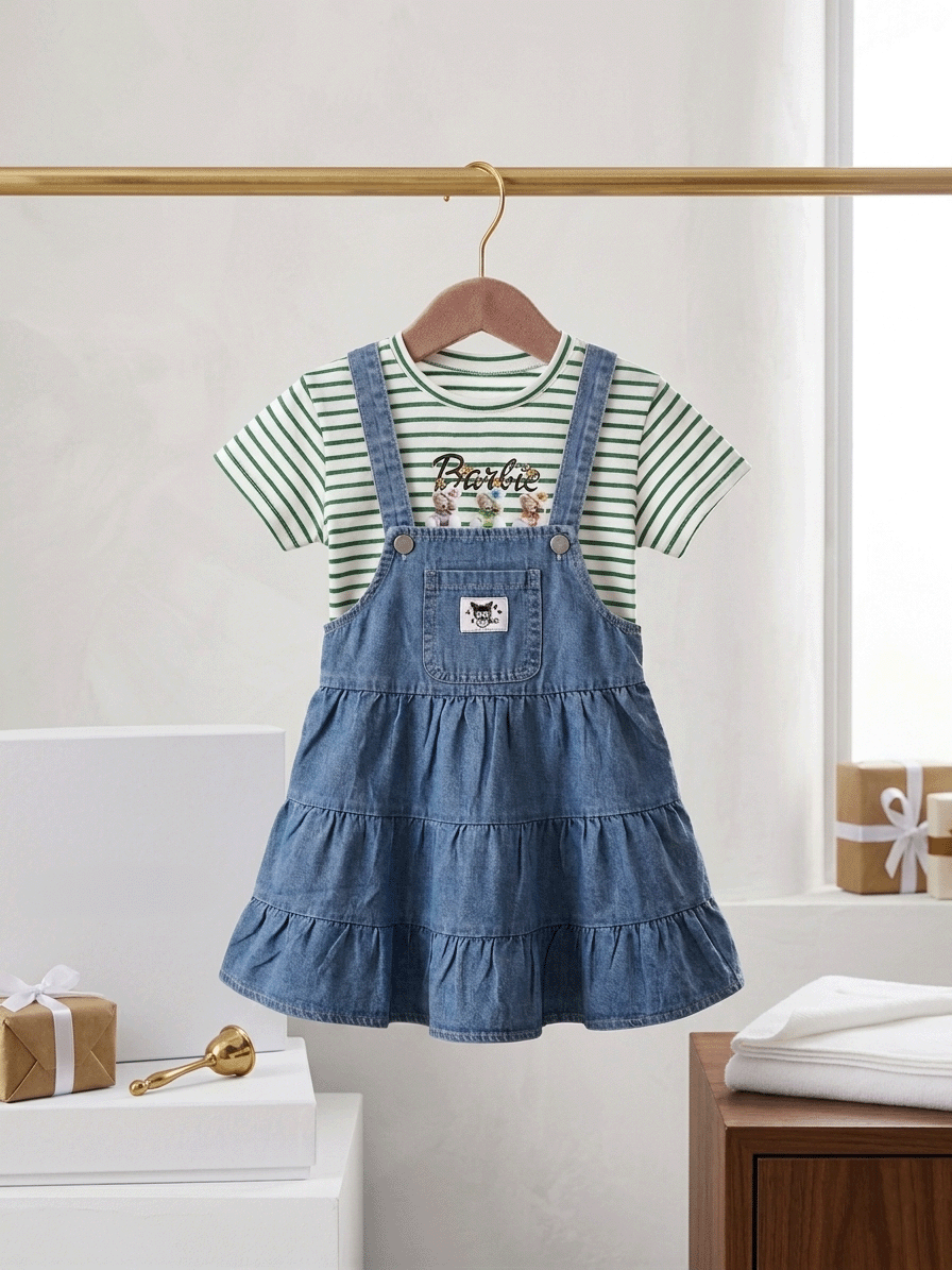 Exclusive Denim Double Set for Girls